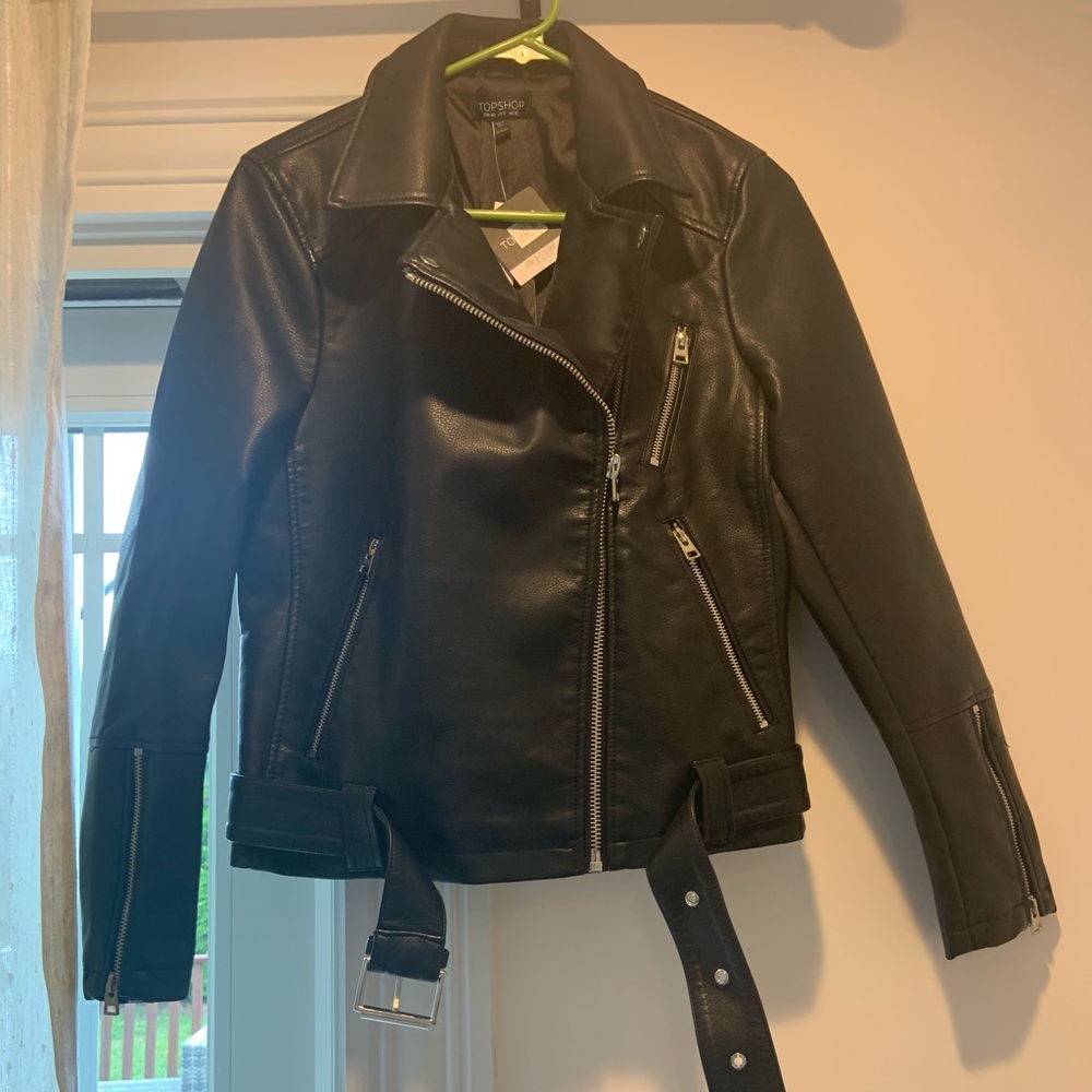 Topshop faux leather jacket